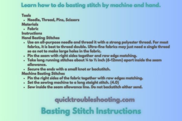Basting Stitch Instructions