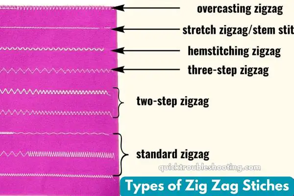 Types of Zig Zag Stiches